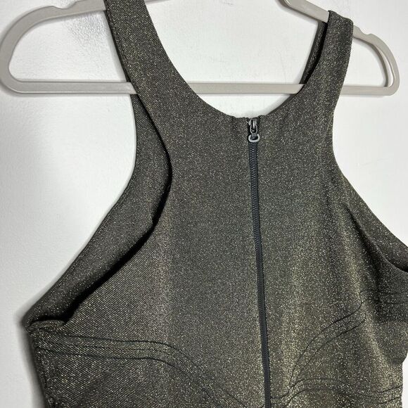 BCBG Generation Dress Womens Large Gold Black Metallic Party NYE Glam Vegas - Picture 3 of 16